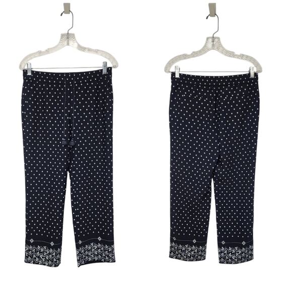 ANN TAYLOR Loft Palazzo Women's Navy Blue Pull-On Drawstring Pants Size XSP - Picture 1 of 9